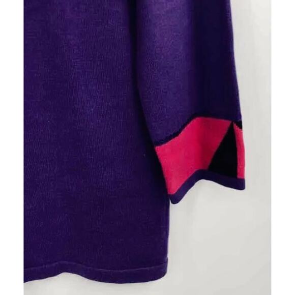 VTG Bob Mackie Womens Multicolor Purple Long Sleeve Sequined Sweater Size M‎ - Picture 4 of 5